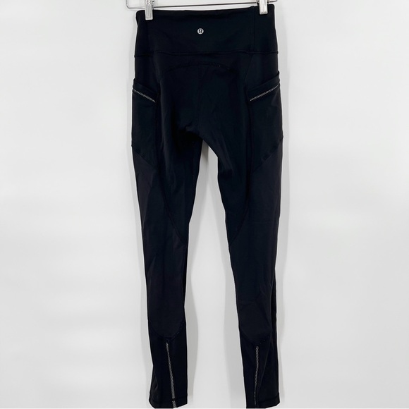 LULULEMON Black High Waisted Leggings Reflective - Picture 2 of 7